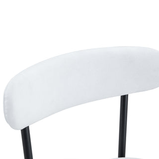 Sunvega Ergonomic High Back Bar Chairs with White Fabric Cushions and 35.5 Inch Total Height
