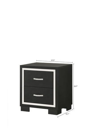 Sunvega Modern Luxury Nightstand with Sleek Metal Handles and Two Storage Drawers