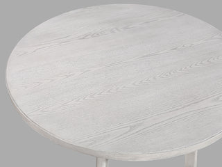 Sunvega Contemporary Round Dining Table with Light Weathered Finish and Sturdy Legs