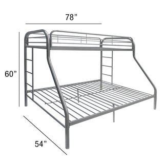 Sunvega Twin/Full Metal Bunk Bed with Slat System and Guardrail