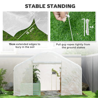 Sunvega Upgraded Walk-in Tunnel Greenhouse with PE Cover and Mesh Door