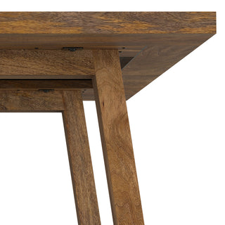 Sunvega Solid Mango Wood Farmhouse Dining Table with Burnt Wax Finish