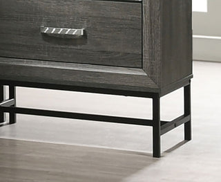 Sunvega Contemporary Gray 4-Drawer Chest with Metal Legs and Acrylic Accents
