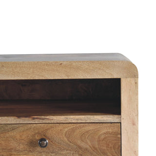 Sunvega Chunky Oak-ish Floating Bedside Table with Drawer and Open Shelf