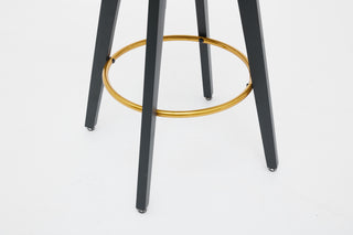 Sunvega 360 Swivel Counter Stools Set of 2 with Upholstered Backs and Goldy Footrest