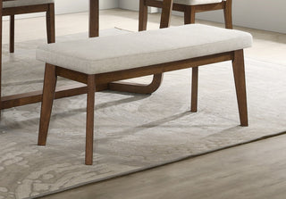 Sunvega Mid-Century Dining Chair with Plush Upholstered Seat and Warm Wood Finish