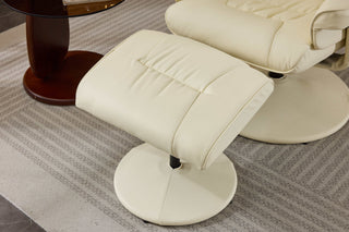 Sunvega PU Leather Recliner Chair with Ottoman 360 Swivel Massage and Heated Seat
