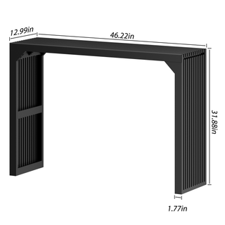 Sunvega Solid Wood 2-Seats Entryway Bench with Grille Details for Living Room
