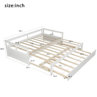 Sunvega Extending Daybed with Trundle for Spontaneous Guests from Twin to King Size
