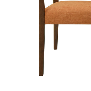 Sunvega Mid-Century Modern Cane Back Arm Dining Chairs with Upholstered Seat Set of 2