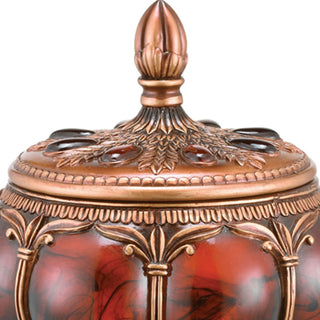 Sunvega Decorative Victorian Style Jewelry Box with Red Marble-like Stone
