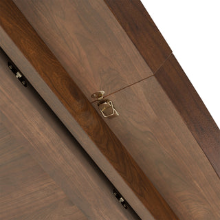 Sunvega Mid Century Modern Expandable Dining Table with Walnut Veneer Top