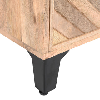 Sunvega Modern Solid Wood Nightstand with Smooth Gliding Drawers for Bedroom
