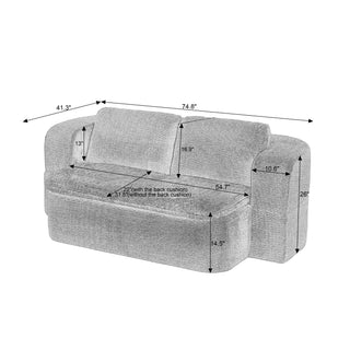 Sunvega Modern Folding Futon Floor Sofa Bed Couch with Silk Wool Cushion Blanket