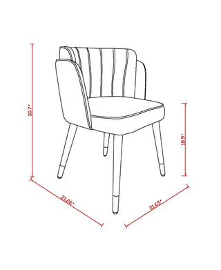 Sunvega Modern Velvet Upholstered Dining Chair with Tulip Design and Gold Tips