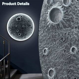 Sunvega 48-Inch Realistic Resin Wall-Mounted Moon Light with Dimmable LED and Remote