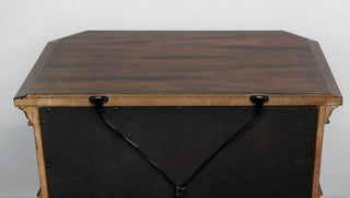 Sunvega Transitional Solid Wood Nightstand with Square Chrome Knobs in Acacia Walnut