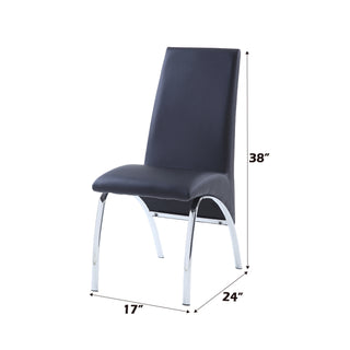 Sunvega PU Leather High Back Armless Dining Chair with Chrome Finish Metal Legs