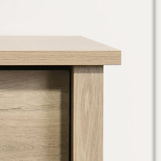 Sunvega 32 Inch Light Oak Finish 4-Drawer Chest with Black Metal Handles