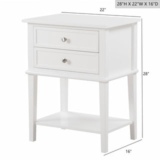 Sunvega Elegant Contemporary Nightstand with Open Shelf for Compact Storage