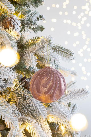 Sunvega Glass Glitter Painted Christmas Ball Ornaments Set of 12 for Holiday Decor