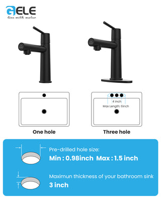 Sunvega Premium Chrome Single Handle Bathroom Faucet with Fountain and Flow Mode