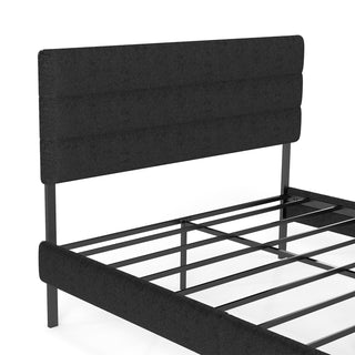 Sunvega Full Size Upholstered Platform Bed Frame With Headboard and 14'' Storage