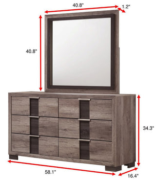 Sunvega Black and White Finish Nightstand with Two Drawers and Metal Knobs