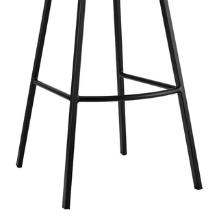 Sunvega 30-Inch Bar Stool with Gray Faux Leather Upholstery and Black Metal Frame
