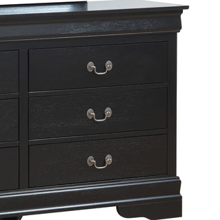 Sunvega Black Traditional Dresser with Spacious Drawers for Bedroom Organization