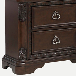 Sunvega Mahogany Finish 2 Drawer Nightstand with Ash Veneers and Custom Hardware