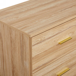 Sunvega Modern Black 9-Drawer Dresser with Golden Handles for Bedroom Storage