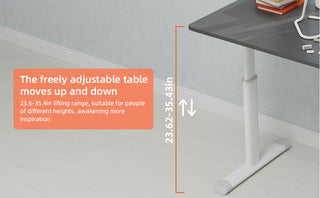 Sunvega Height Adjustable Hand Crank Sit Stand Home Office Desk for Study Room
