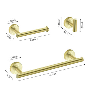 Sunvega 3-Pieces Modern Bathroom Hardware Set with Hidden Mounting Holes