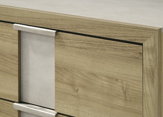 Sunvega Contemporary Driftwood Finish Wooden Nightstand with Three Drawers
