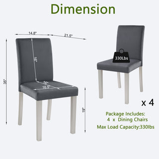 Sunvega Stylish Solid Wood Counter Height Chairs with Padded Seat for Dining Room