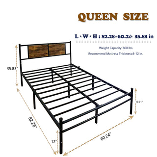 Sunvega Victorian Vintage Queen Bed Frame with Headboard and Footboard