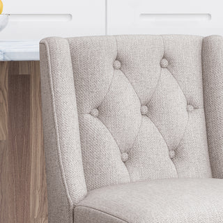 Sunvega Vienna Contemporary Wingback Counter Stools with Button Tufted Backrest and Nailhead Accents