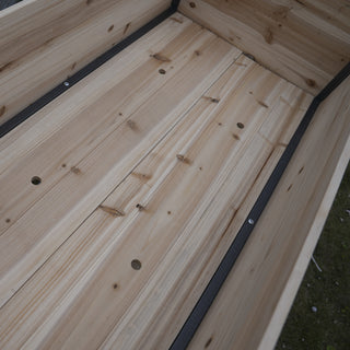 Sunvega Solid Wood Raised Garden Bed Planter Box with Legs and Storage Shelf