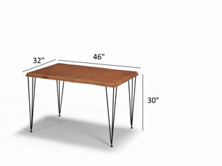 Sunvega Elegant Solid Wood Dining Table for 4-6 People with Natural Grain
