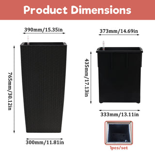Sunvega 2 Pack Tall 21.7 Inch Crack-Resistant UV-Resistant Matte Planter Box for Indoor Outdoor