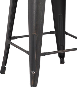 Sunvega Industrial Modern Stackable ABS Metal Bar Stools Without Back Set of 2