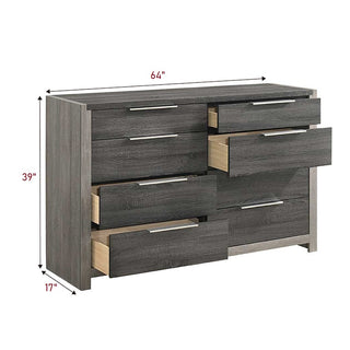 Sunvega Modern Transitional Beige Finish Nightstand with Three Wooden Drawers