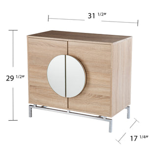 Sunvega Modern Bar Cabinet with Wine Storage and Mirrored Hardware