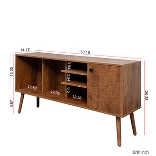Sunvega Wall Mounted Floating 80 Inch TV Stand with LED Lights and Charging Station