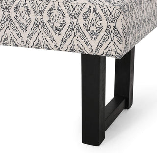 Sunvega Boho Fabric Bench with Modern Influences and Rubberwood for Bedroom
