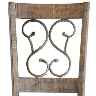 Sunvega Weathered Cherry Finish Bench with PU Leather Cushion and 16" Floor Clearance