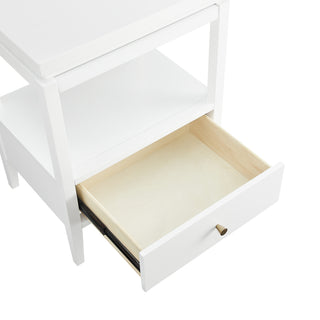 Sunvega Vintage Green 1-Drawer Nightstand with Spacious Shelf and Gold Pull