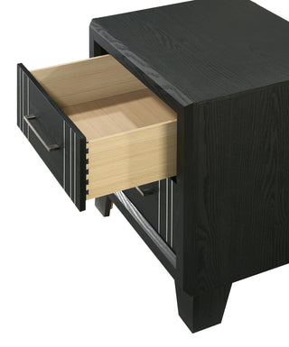 Sunvega Contemporary White Beige Finish Wooden Nightstand with Two Drawers