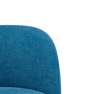 Sunvega Gold-Plated Metal Frame Blue Upholstered Low-Profile Backrest Barstools Set of 2